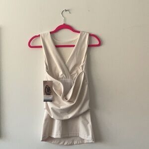 LALABU SOOTHE MATERNITY NURSING POSTPARTUM CREAM IVORY TANK TOP WITH CARRIER